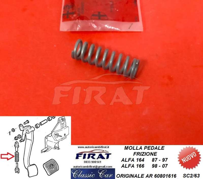 MOLLA PEDALE FRIZIONE ALFA 164 - 166 (60801616)